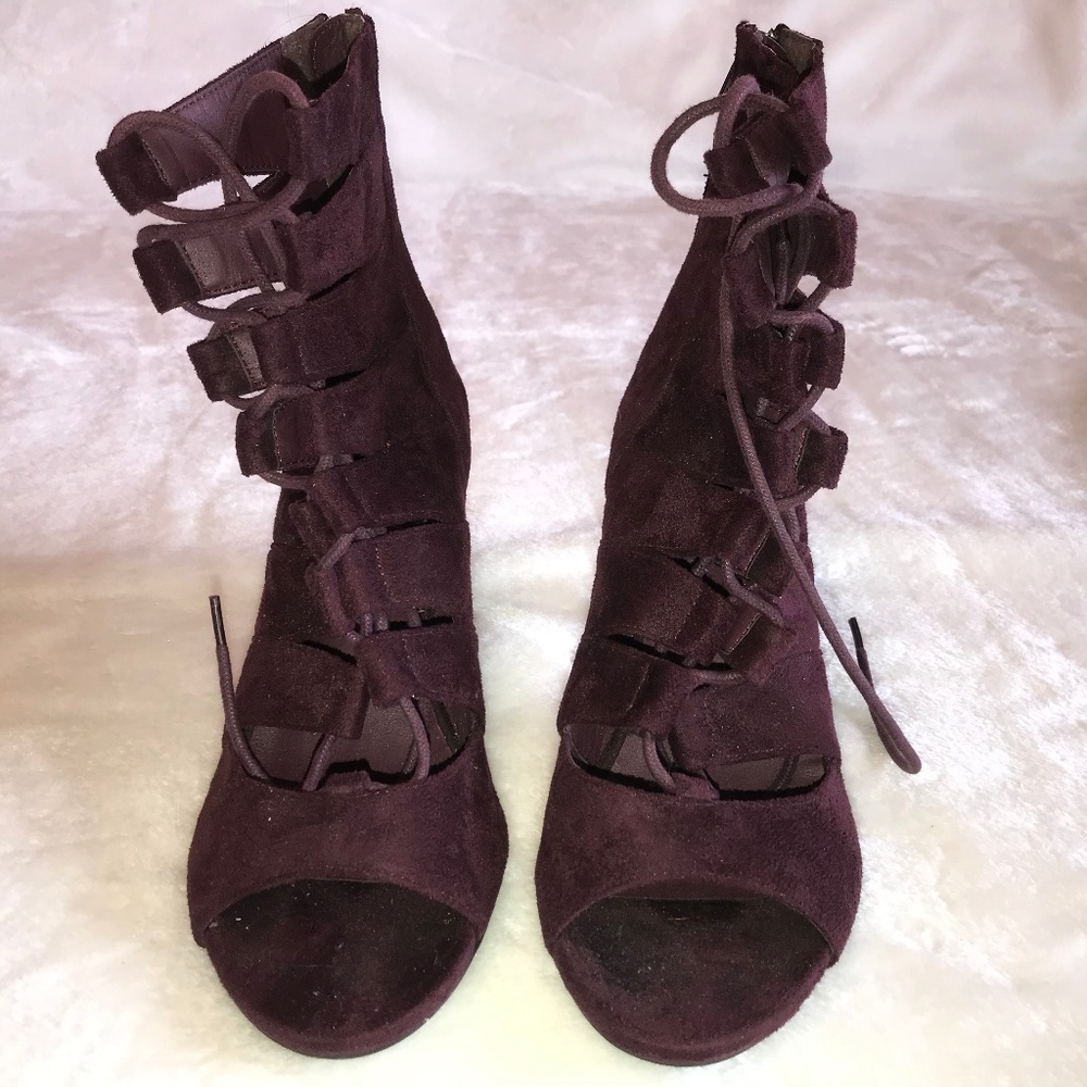 Sexy suede heel booties sandals 8.5 Coconuts Matisse